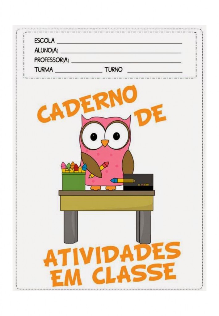 capa de caderno colorido de atividades de classe Atividades para a Educação Infantil