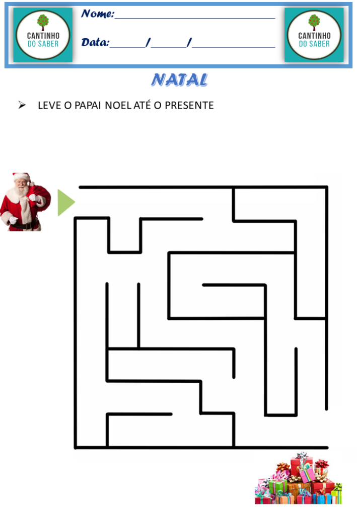 Jogo de labirinto de natal para crianças. ajude o papai noel a encontrar um  caminho para os presentes