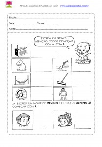 Atividade de Português para o segundo ano