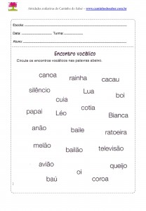 Atividade de Português para o segundo ano