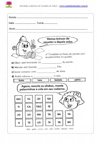 Atividade de Português para o segundo ano