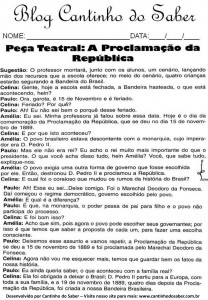 Atividades da proclamação da república