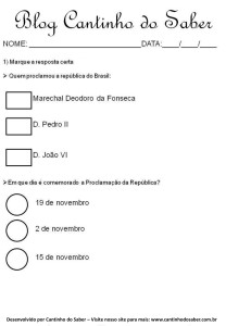 Atividades da proclamação da república