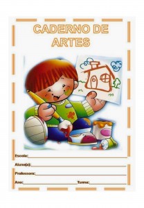 capa de caderno colorido de artes