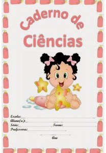 capa de caderno colorido de ciências