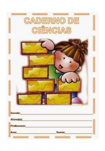 capa de caderno colorido de ciências