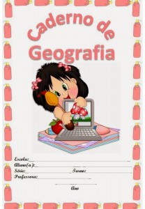 capa de caderno colorido de geografia