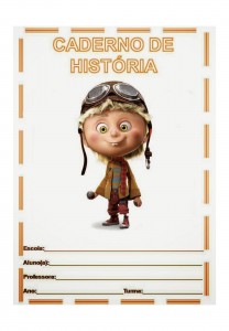 capa de caderno colorido de história