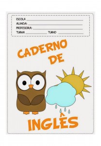 capa de caderno colorido de inglês