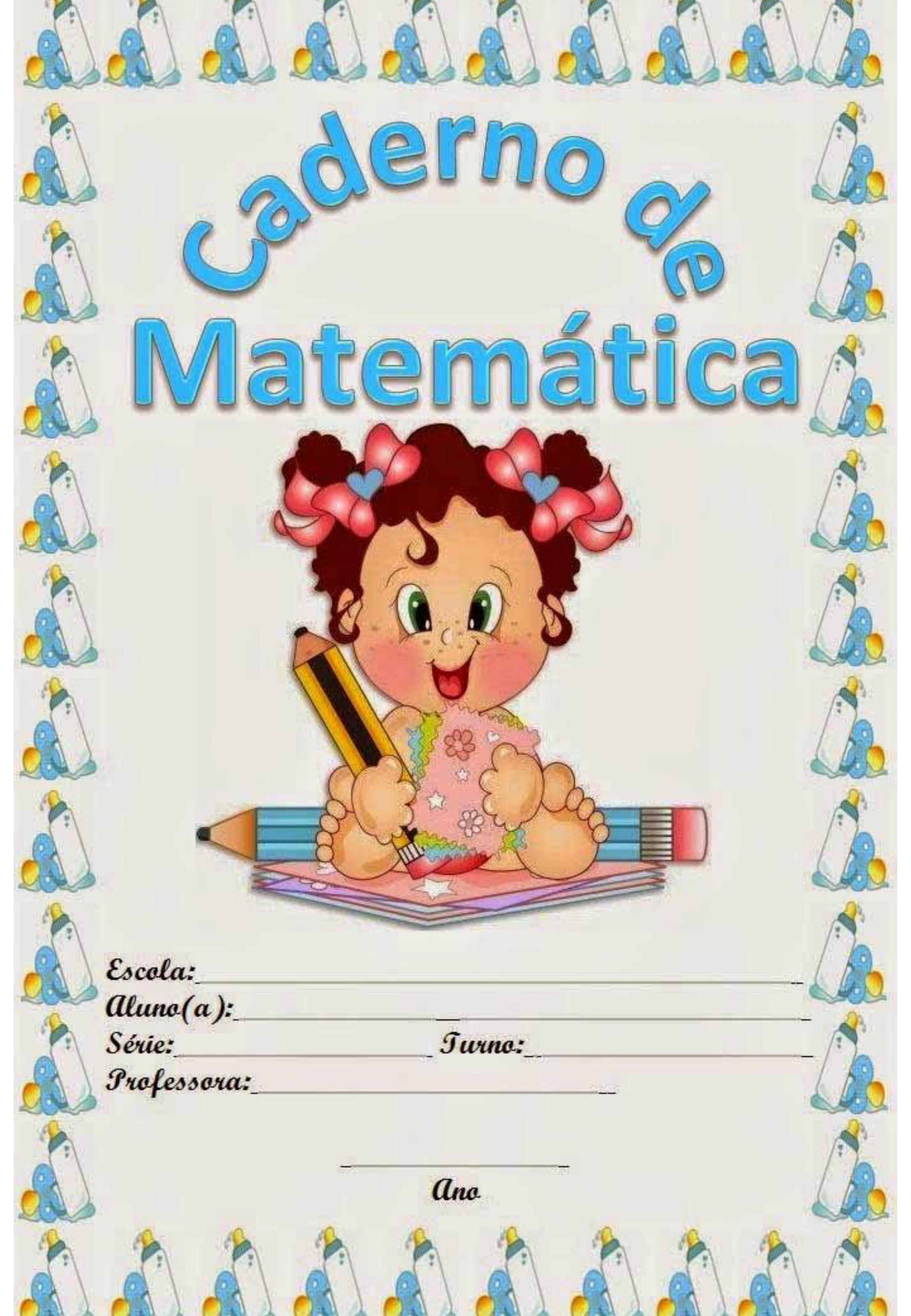 capa de caderno colorido de matemática