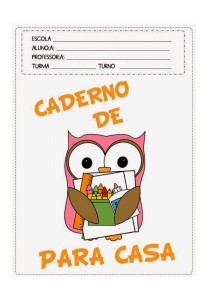 capa de caderno colorido de para casa