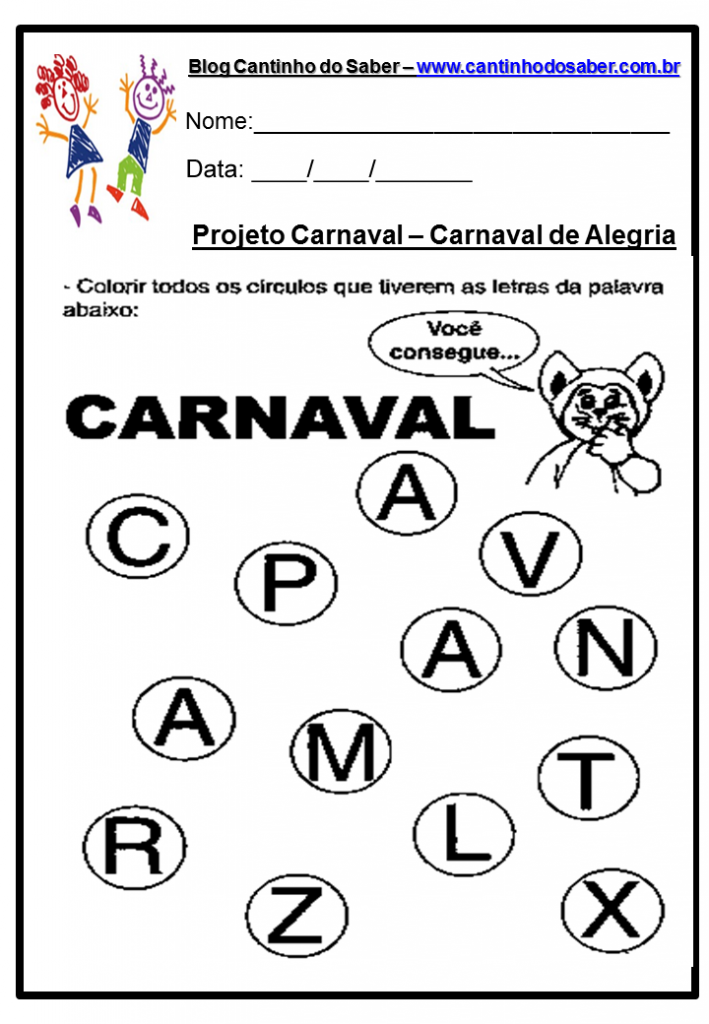 Atividades para o carnaval