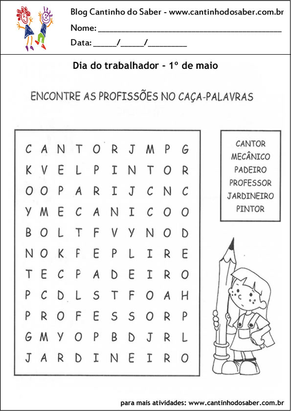 Arquivos caça-palavras - Página 4 de 4 - Atividades para a Educação  Infantil - Cantinho do Saber