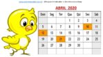 Calendário 2020 da Galinha Pintadinha