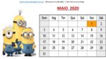 Calendário 2020 dos Minions