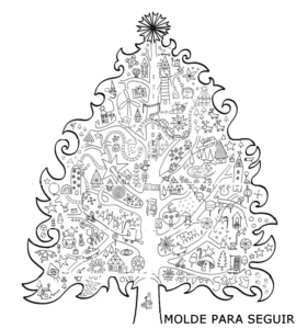 Molde Árvore de Natal grande para imprimir
