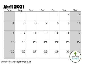 calendario de abril 2021
