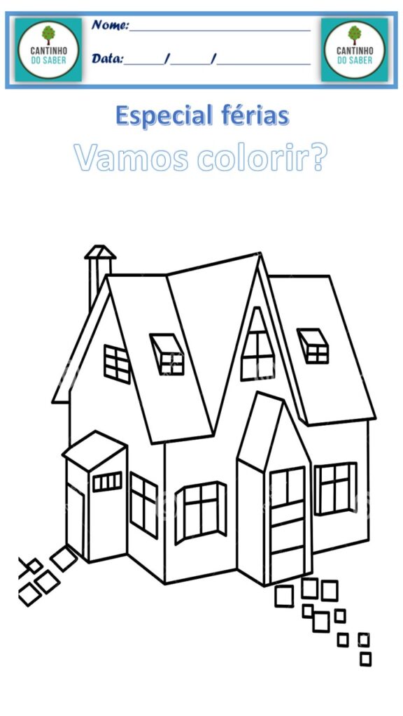 desenho para colorir casa grande
