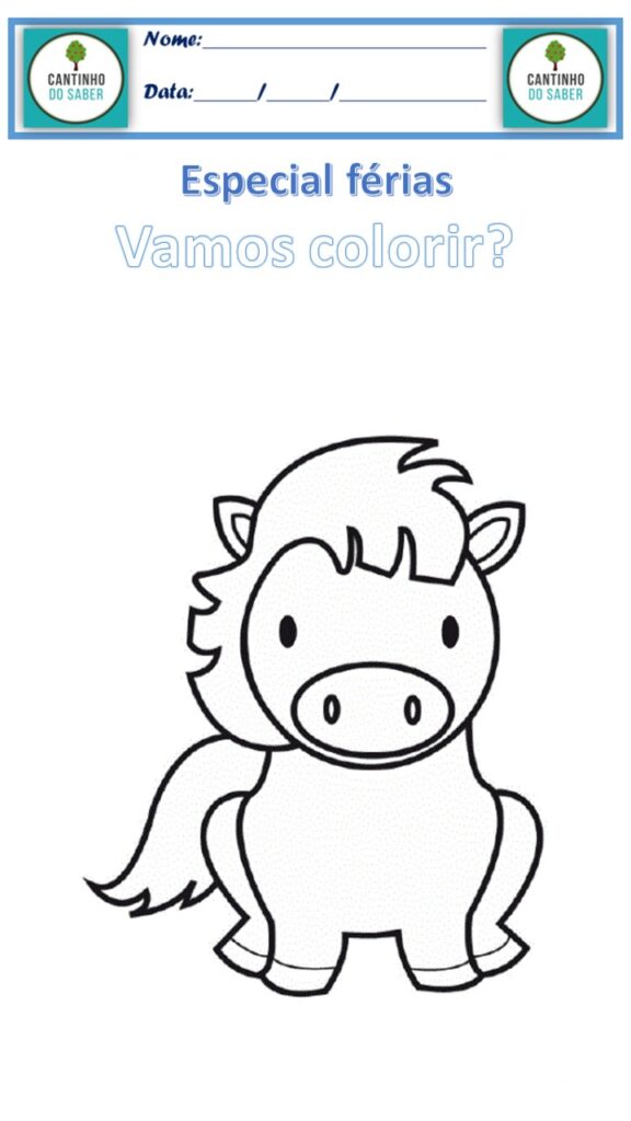desenho para colorir cavalinho