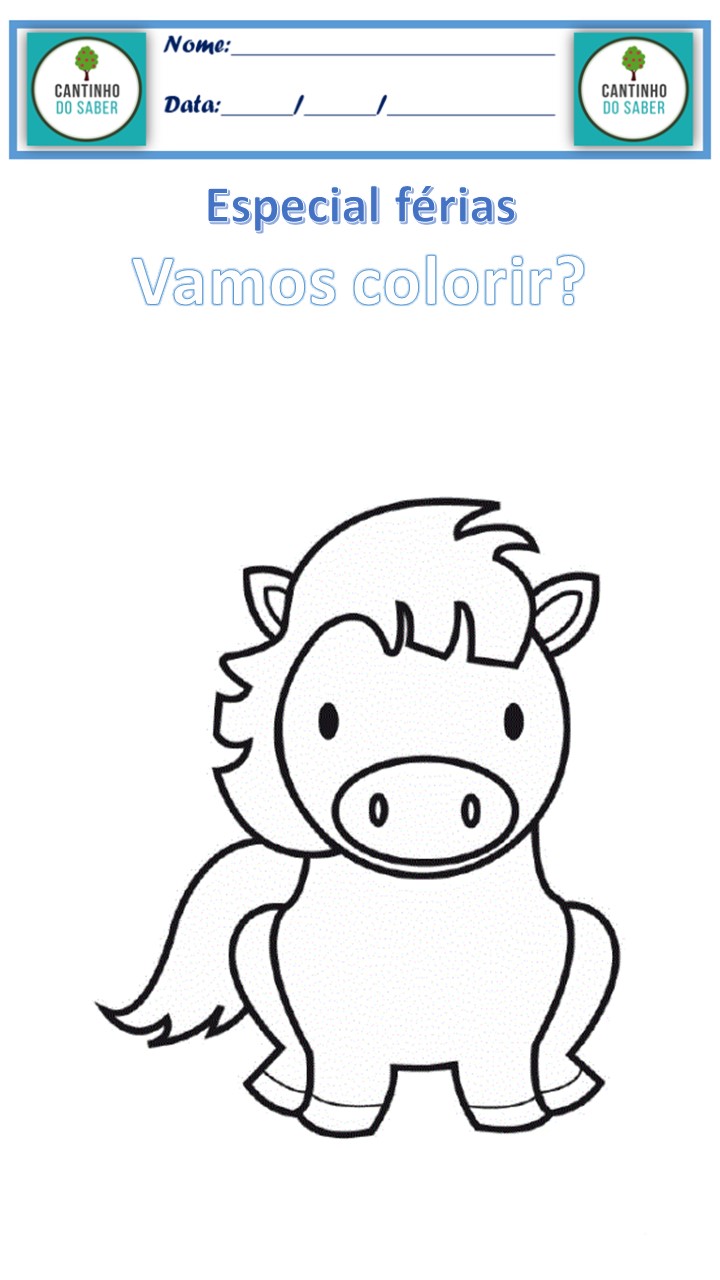 Desenhos para colorir de desenho de um cavalinho fofo para colorir  