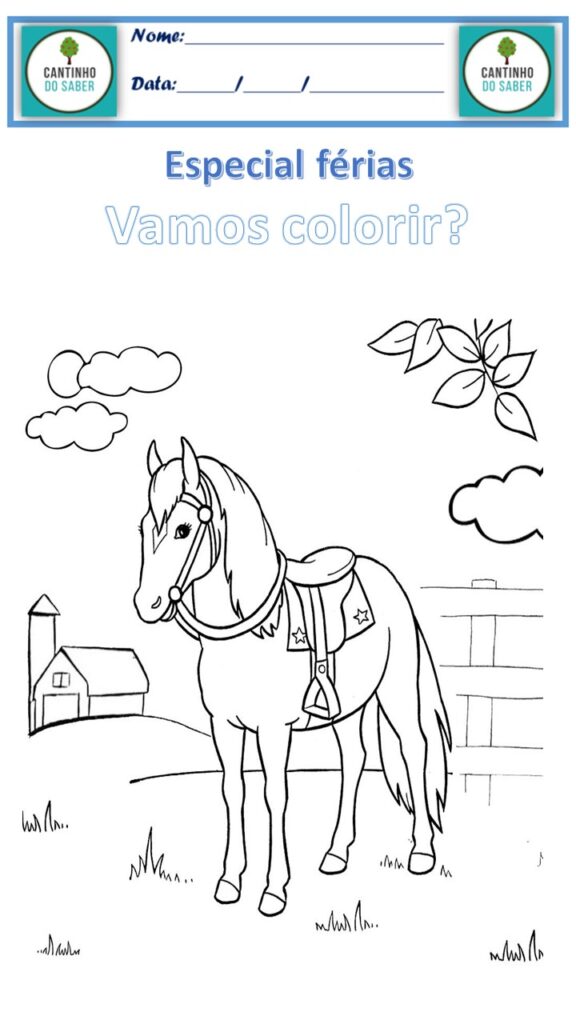 desenho para colorir cavalo
