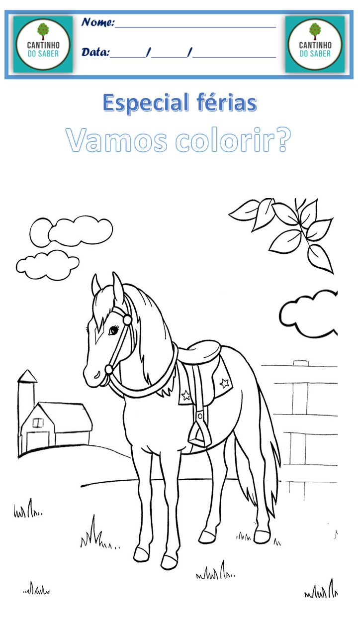 desenho para colorir cavalo - Atividades para a Educação Infantil -  Cantinho do Saber