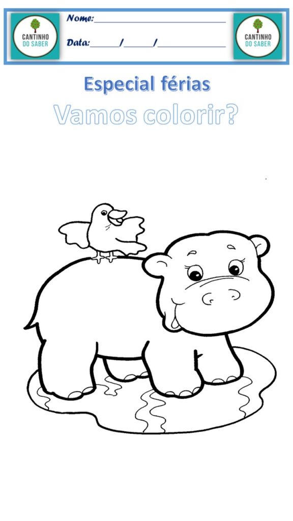 desenho para colorir hipopotamo