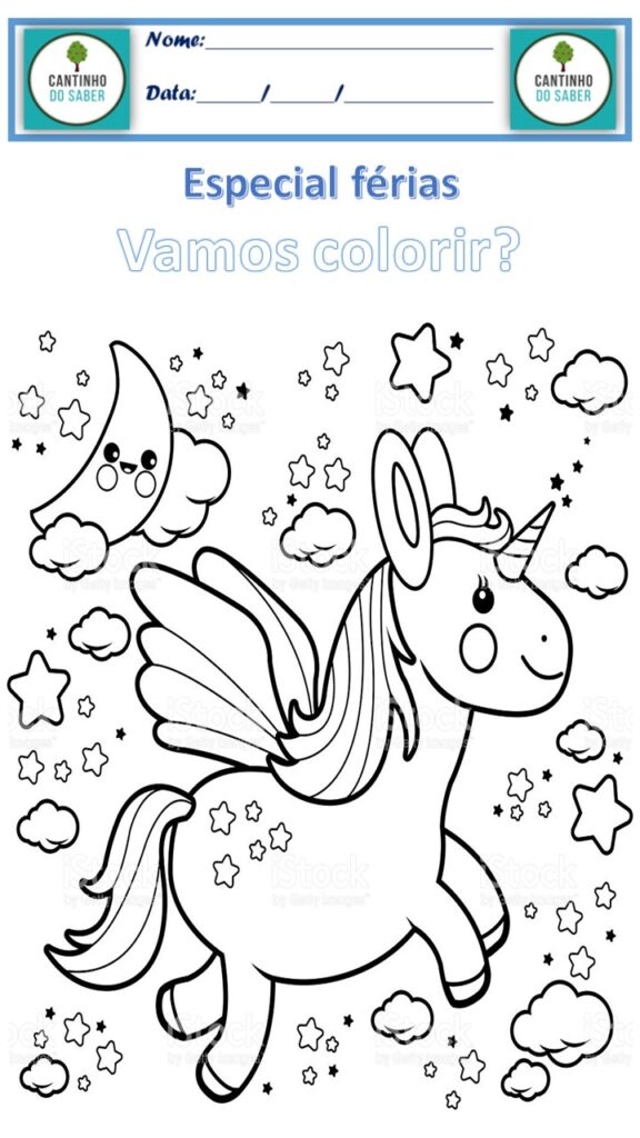 desenho para colorir unicornio