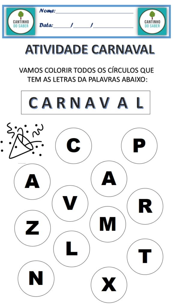 Atividades de carnaval 2021 para aulas online e presenciais