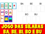 Jogo das sílabas com imagens – Sílaba BA, BE, BI, BO e BU