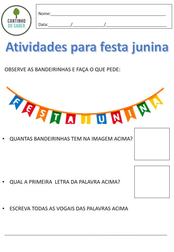 40 atividades para festa junina para imprimir