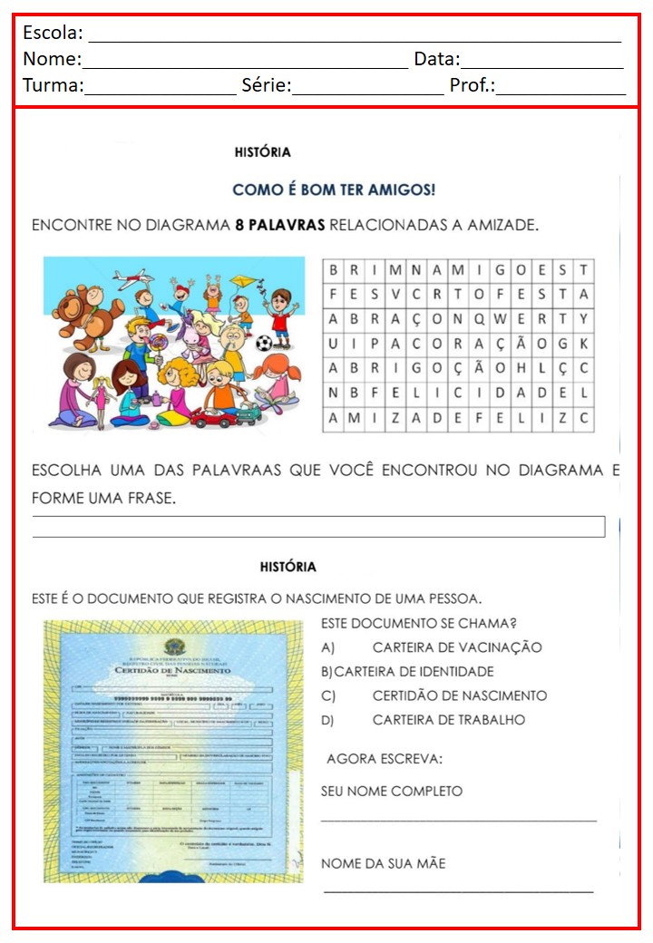 Arquivos diagrama - Atividades para a Educação Infantil - Cantinho