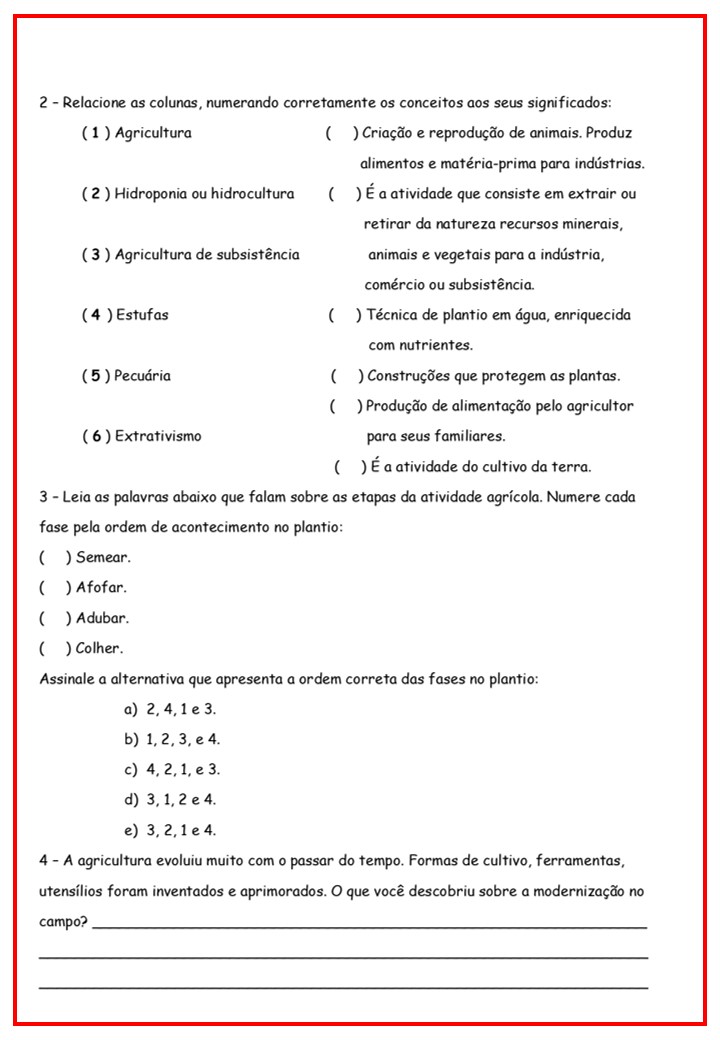 Avaliação de geografia