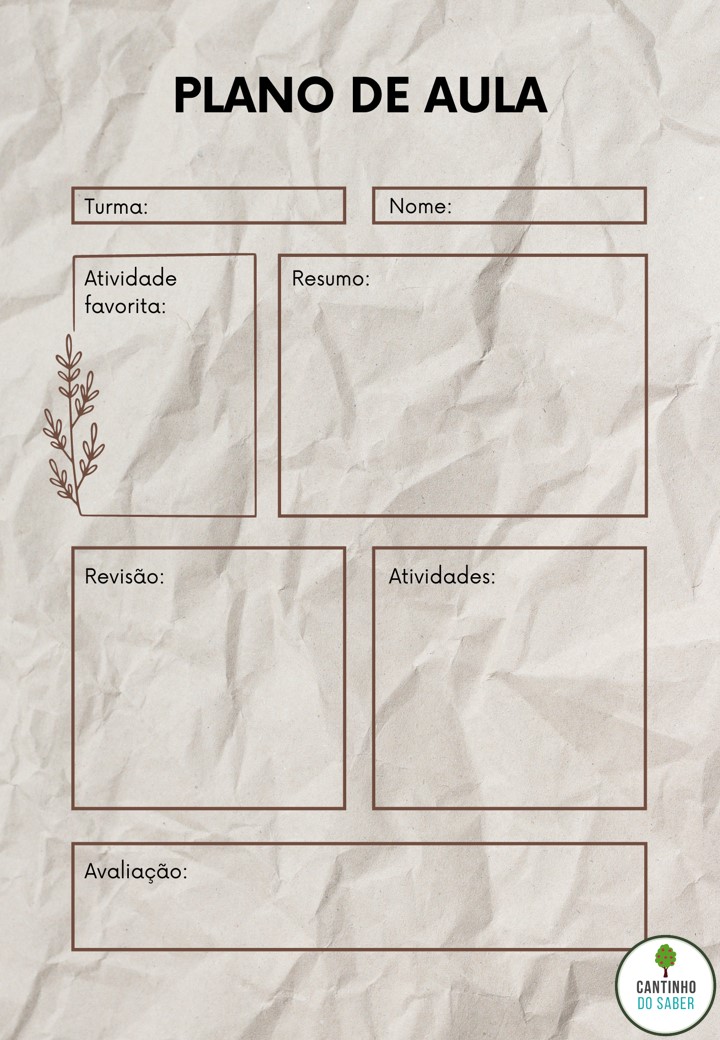 Modelos de planos de aula diário e semanal