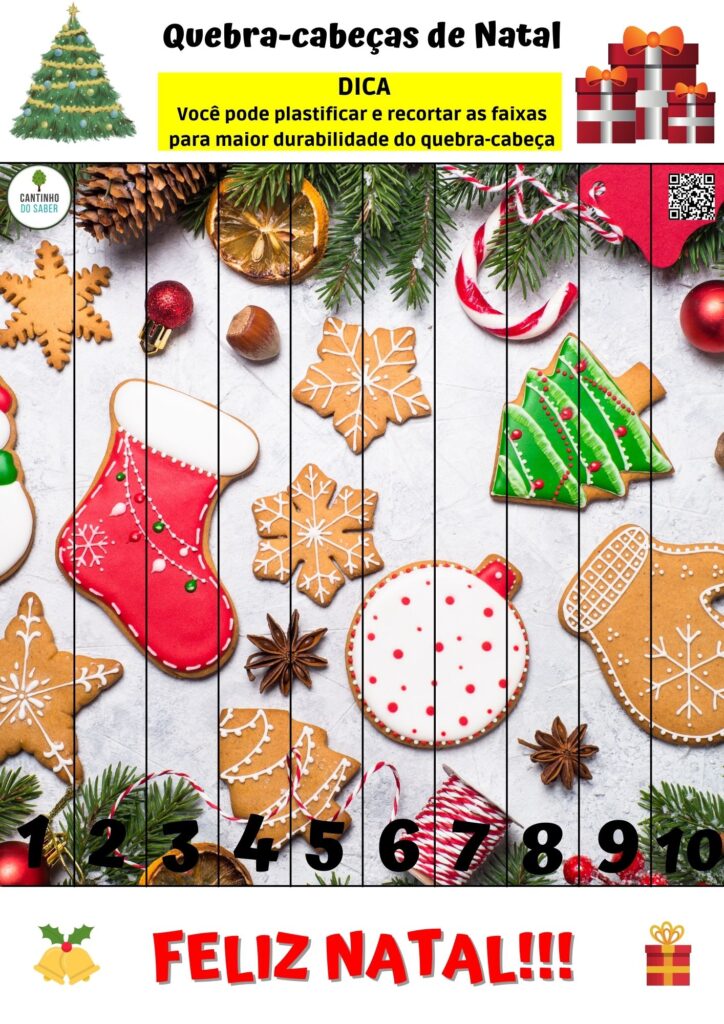 Quebra-cabeça Natal de Colagem de Fotos Verde Personalizada