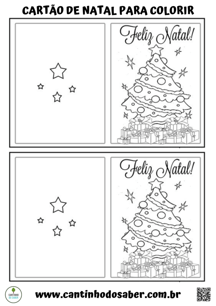 10 Cartões de Natal para colorir