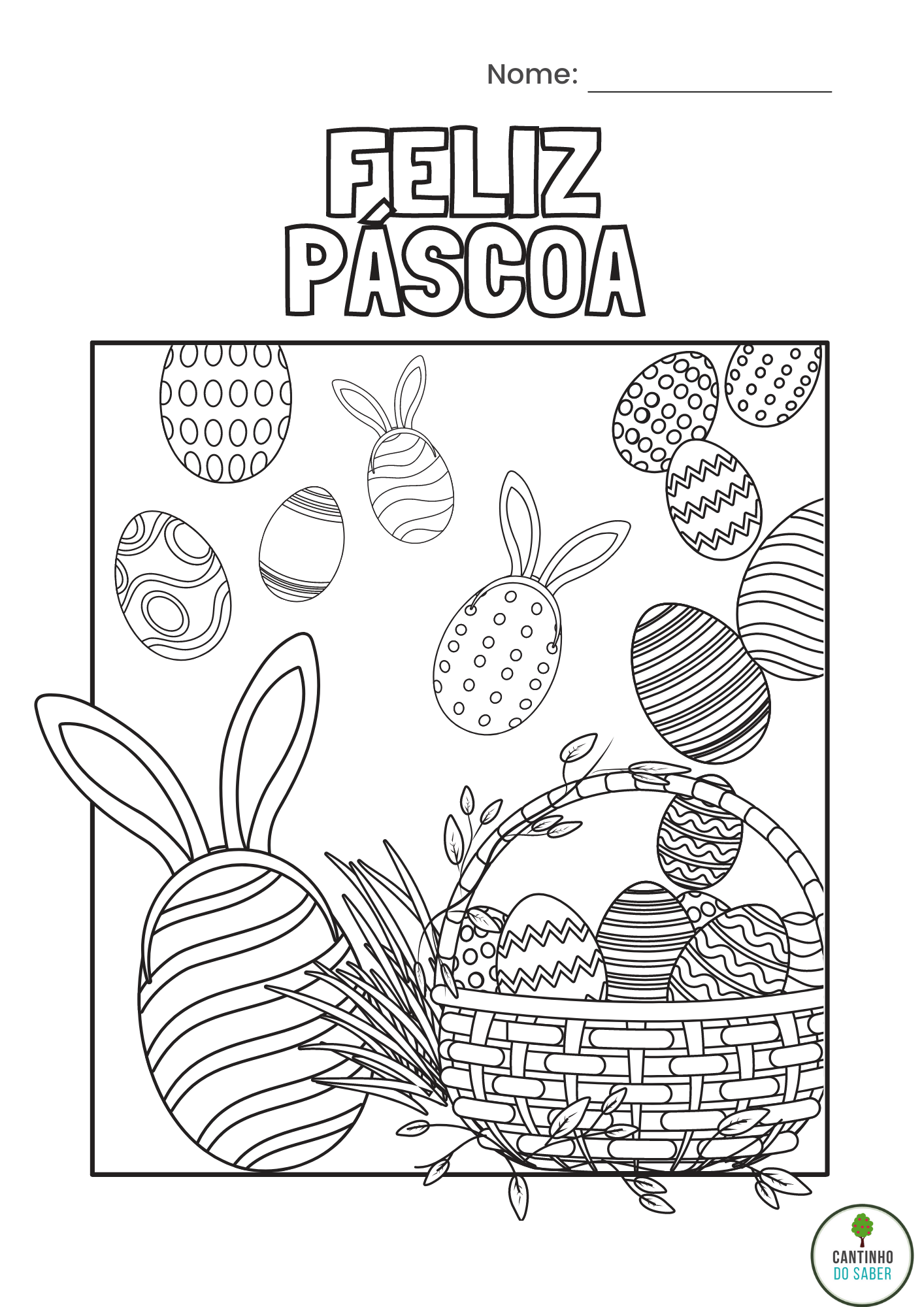 DESENHO PARA COLORIR DA PÁSCOA - Atividades para a Educação Infantil -  Cantinho do Saber