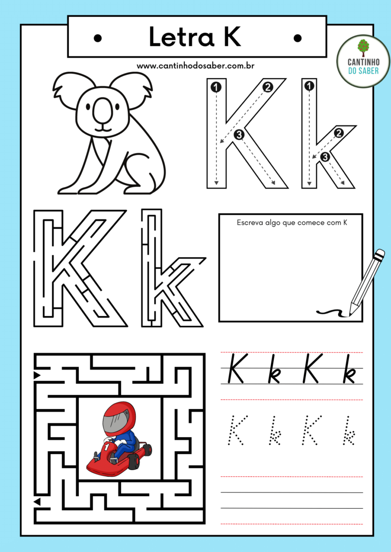 LETRA DO ALFABETO LÚDICO - K - Atividades para a Educação Infantil ...