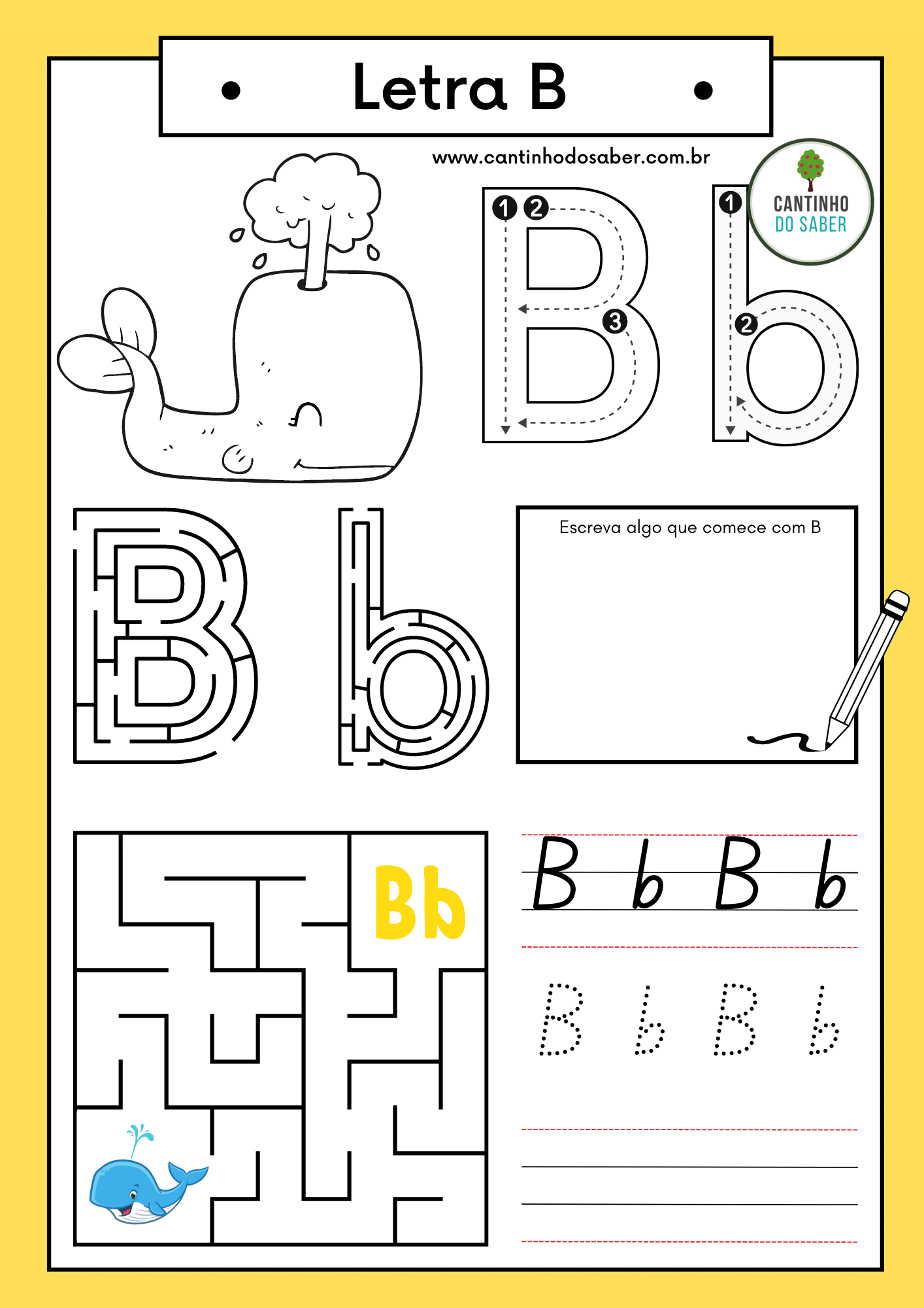 Letra Do Alfabeto LÚdico B Atividades Para A Educação Infantil