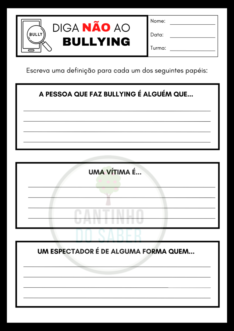 12 Atividades para trabalhar o tema bullying