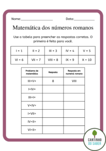 atividades de português e matemática