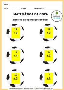 atividades de matemática para a copa do mundo