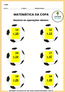 atividades de matemática para a copa do mundo