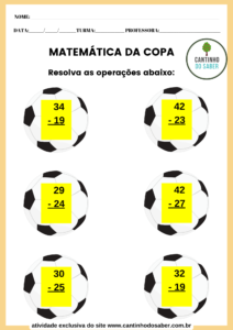 atividades de matemática para a copa do mundo