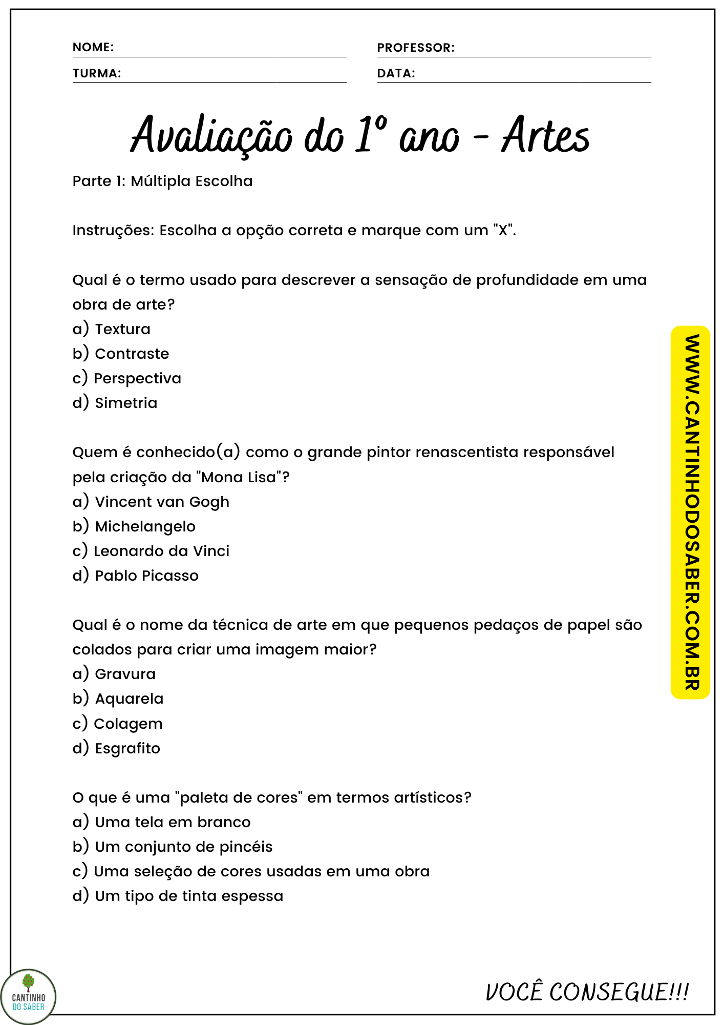 Atividades De Arte 1 Ano Ensino Medio - FDPLEARN