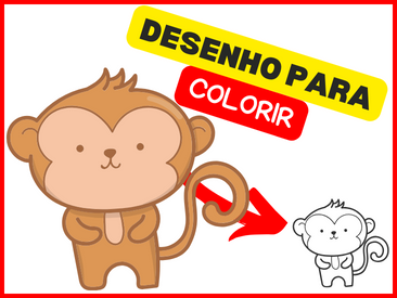 Desenho de macaco, desenho infantil para colorir - Desenhos Para