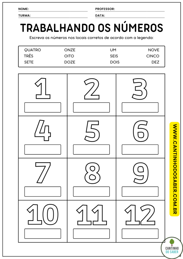 Arquivos jogo dos números até 10 - Atividades para a Educação Infantil -  Cantinho do Saber