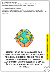 interpretação de texto para o dia da árvore - ensino fundamental