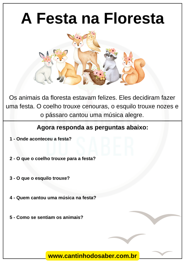 Pequenos Textos Com Interpretação De Texto Para Ensino Fundamental
