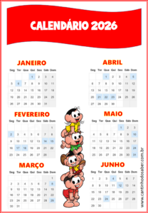 planner 2026 turma da monica